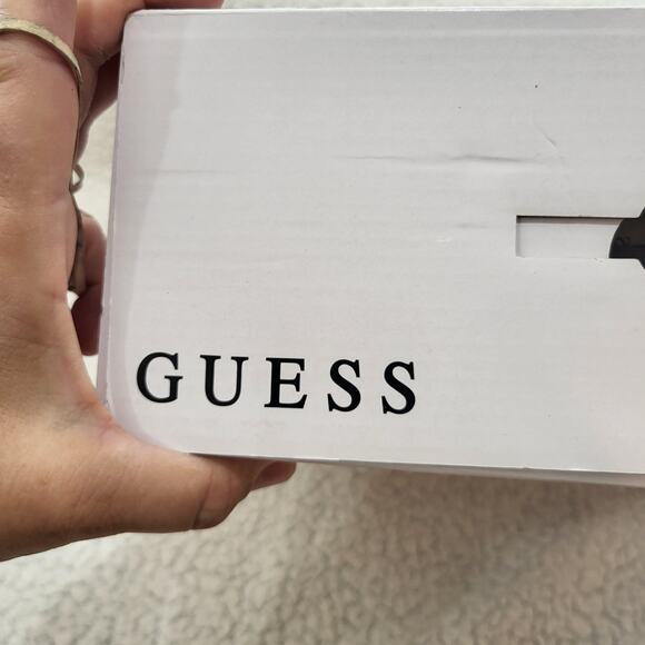 NIB Guess Women's ADILEE peep toe Ankle Boot Beige Suede SIZE 7.5 - Picture 6 of 6